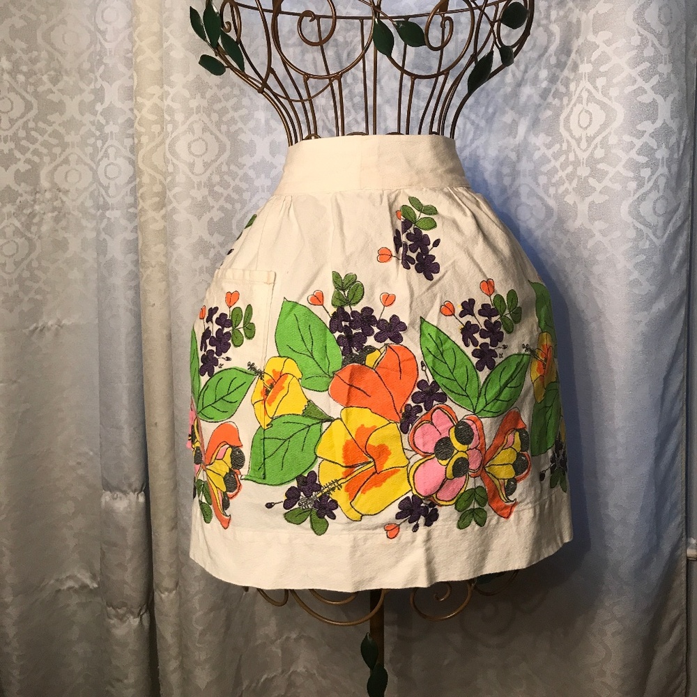 Vintage Floral Print Apron